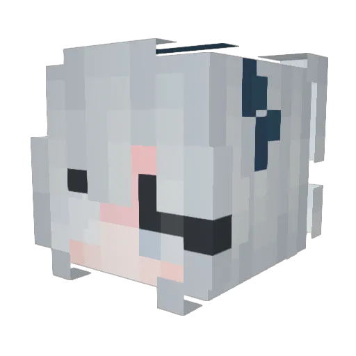 Tsunaymi Minecraft avatar head, 3D render