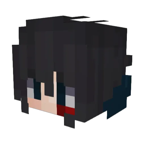 Tsunderity Minecraft avatar head, 3D render