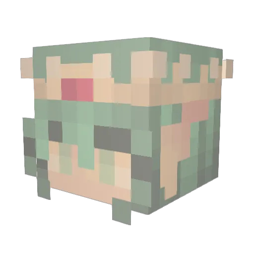 Tsunderratedd Minecraft avatar head, 3D render