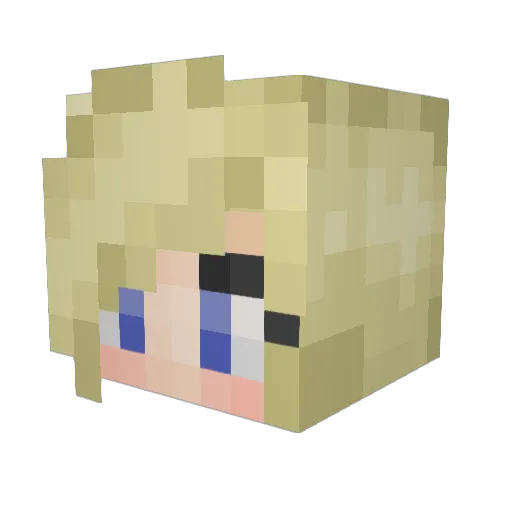 Tsunni Minecraft avatar head, 3D render