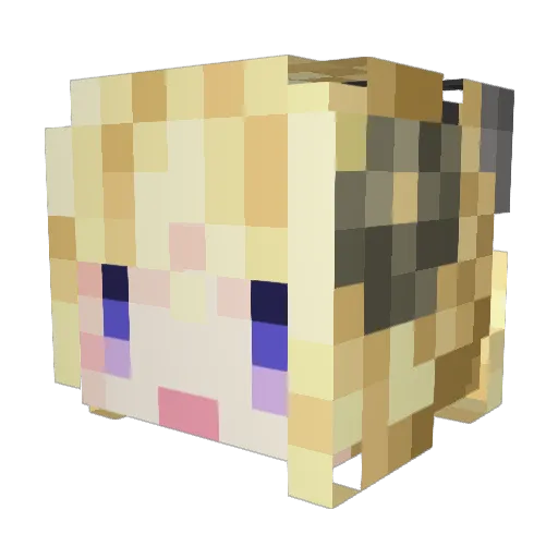Tsunomakiwatame Minecraft avatar head, 3D render