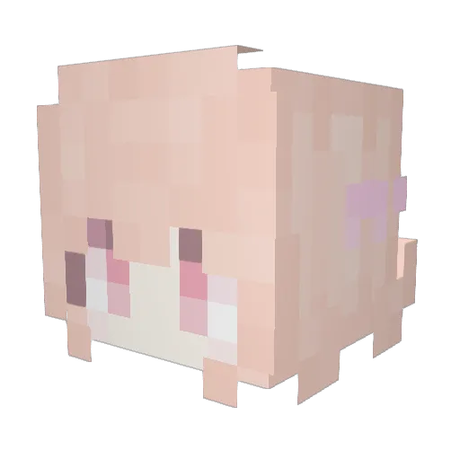 Tsuruya_ Minecraft avatar head, 3D render