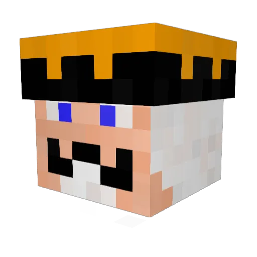 Tsutsuji Minecraft avatar head, 3D render