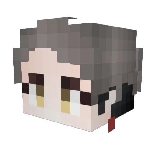 Tsutsuran Minecraft avatar head, 3D render