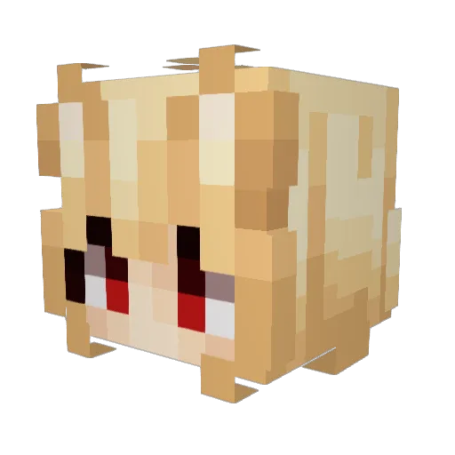 Tsuukihime Minecraft avatar head, 3D render