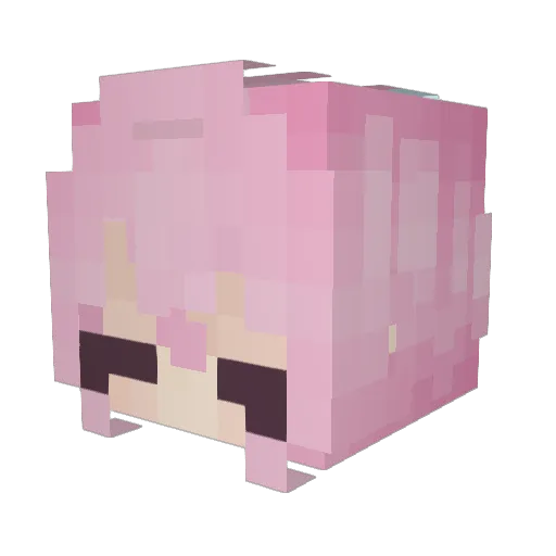 Tsuyorei Minecraft avatar head, 3D render