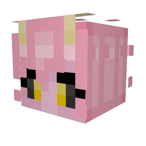 Tsuyuko Minecraft avatar head, 3D render
