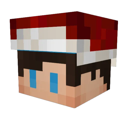 TtvRedAndBlack19 Minecraft avatar head, 3D render