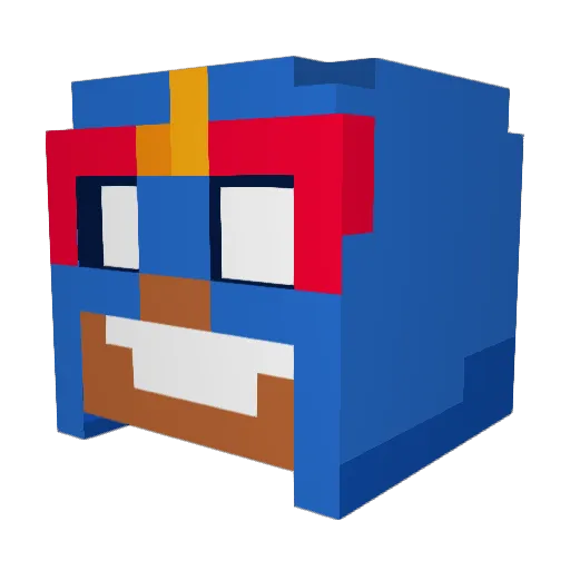 Tu9te2 Minecraft avatar head, 3D render