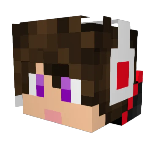 TuCai Minecraft avatar head, 3D render
