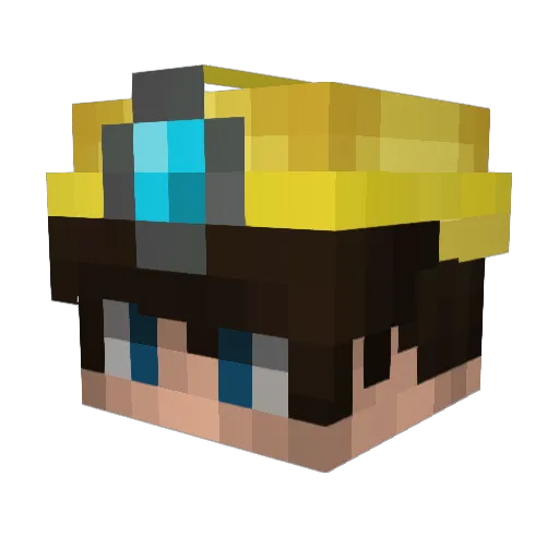 TuF_FlixPvP Minecraft avatar head, 3D render