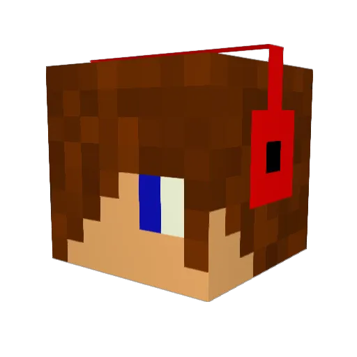 TuHao Minecraft avatar head, 3D render
