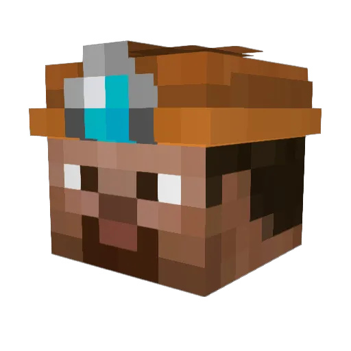 TuJiDouBa Minecraft avatar head, 3D render