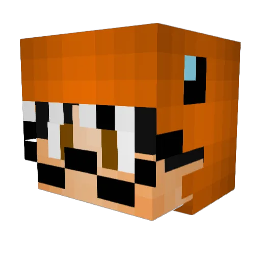 TuPapiZebra Minecraft avatar head, 3D render