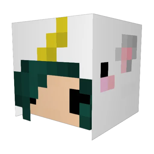 TuPapuUnicorn Minecraft avatar head, 3D render