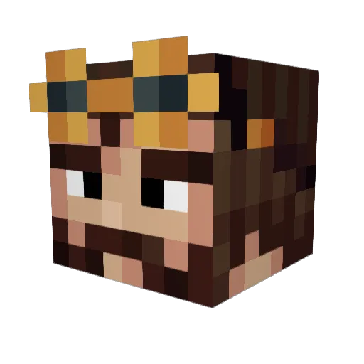 TuPongBall Minecraft avatar head, 3D render