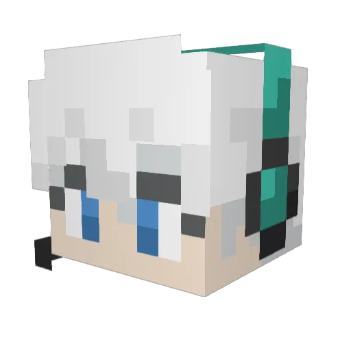 Tu_Yun Minecraft avatar head, 3D render