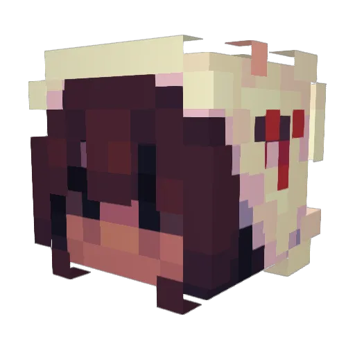 Tuakuma Minecraft avatar head, 3D render