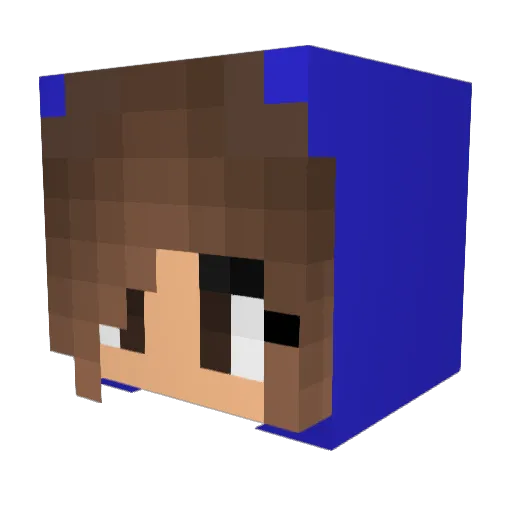 Tualati Minecraft avatar head, 3D render