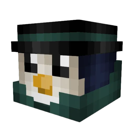 Tub_Youb Minecraft avatar head, 3D render