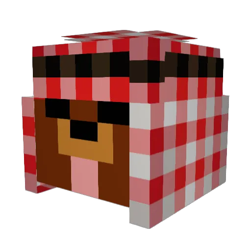 Tubave Minecraft avatar head, 3D render