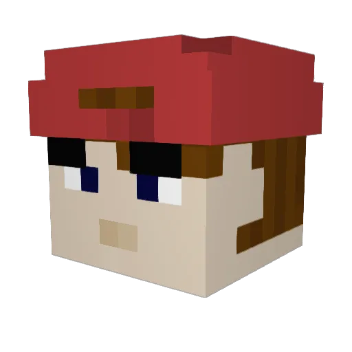 TubbsNA Minecraft avatar head, 3D render