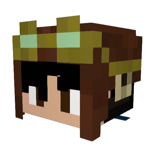 Tubbypandacat Minecraft avatar head, 3D render