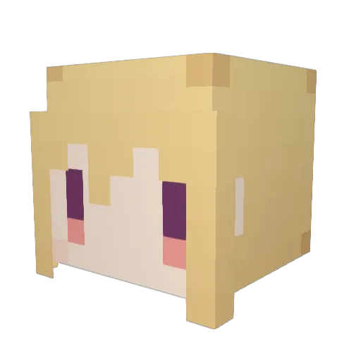Tube037 Minecraft avatar head, 3D render