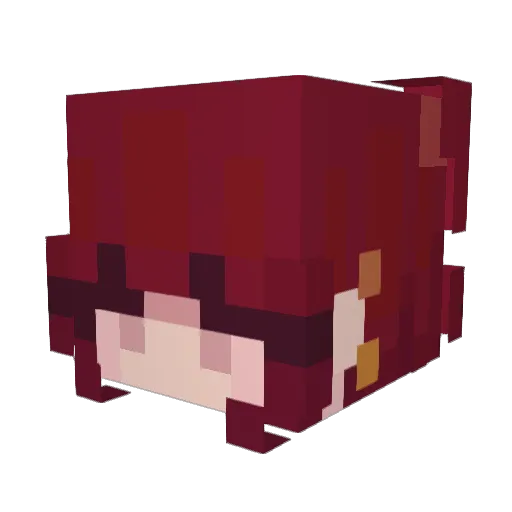 Tubee Minecraft avatar head, 3D render
