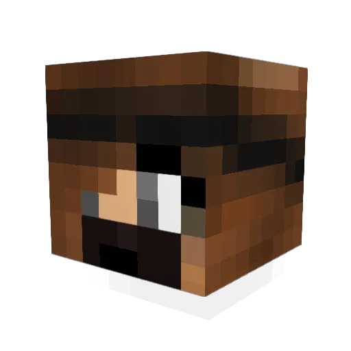 Tubes2001 Minecraft avatar head, 3D render