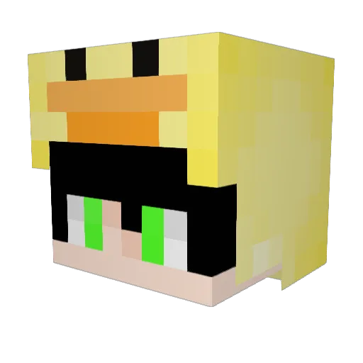 TubiCFW Minecraft avatar head, 3D render