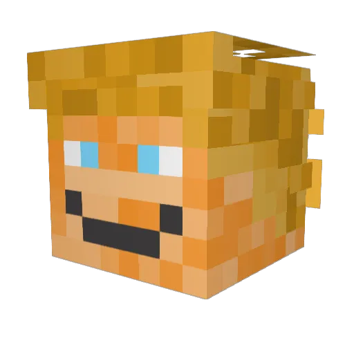 Tublum Minecraft avatar head, 3D render