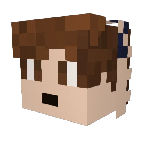 TubularTurnip Minecraft avatar head, 3D render