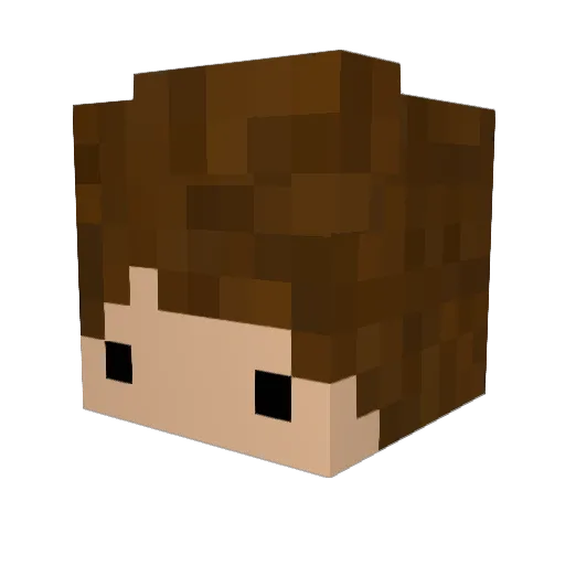 TubyTV Minecraft avatar head, 3D render