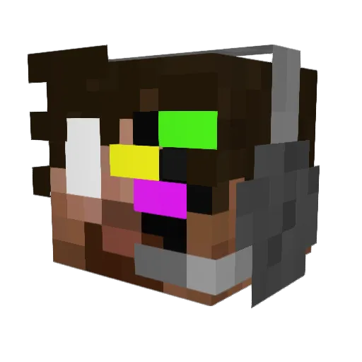 Tucamello Minecraft avatar head, 3D render
