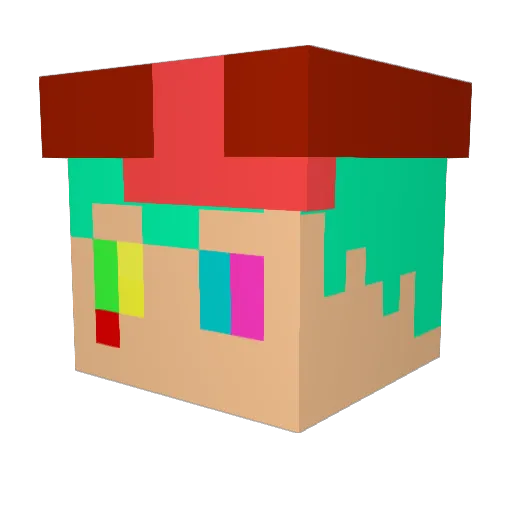 TuckFim Minecraft avatar head, 3D render