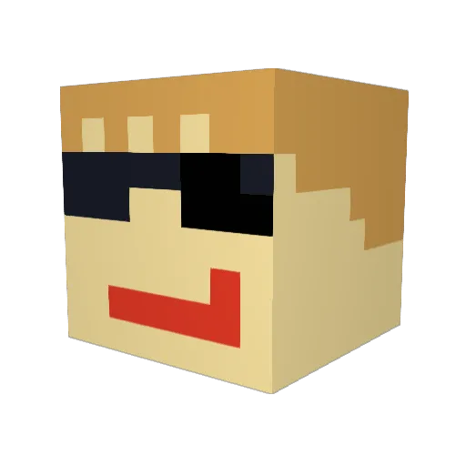 Tuckunicorn Minecraft avatar head, 3D render