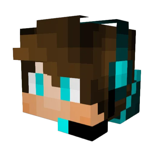 TuderBoss Minecraft avatar head, 3D render