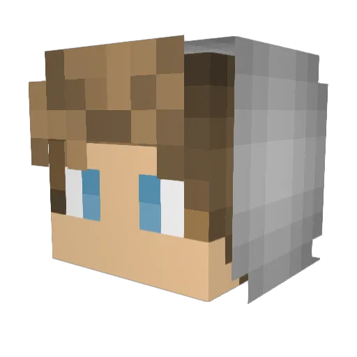 Tudge Minecraft avatar head, 3D render