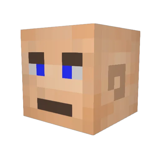Tudrovski Minecraft avatar head, 3D render