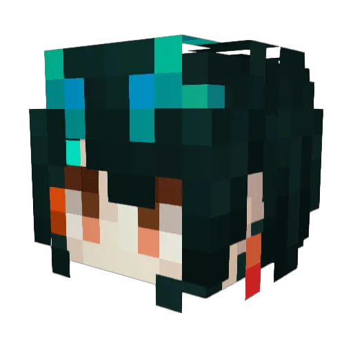 Tueam Minecraft avatar head, 3D render