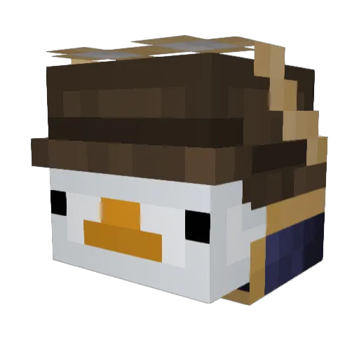 Tuent Minecraft avatar head, 3D render