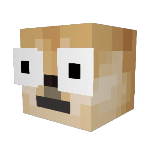 Tuesday Minecraft avatar head, 3D render