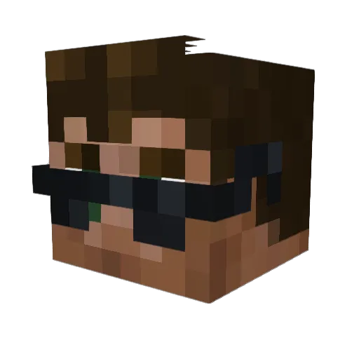 Tuesdee Minecraft avatar head, 3D render