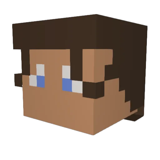 Tuesins Minecraft avatar head, 3D render