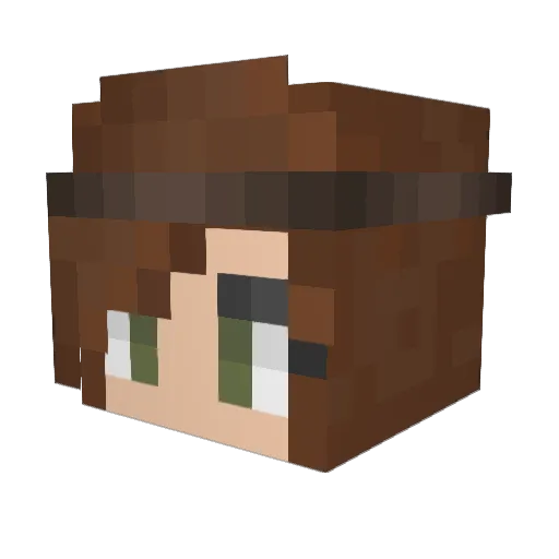 Tugba Minecraft avatar head, 3D render