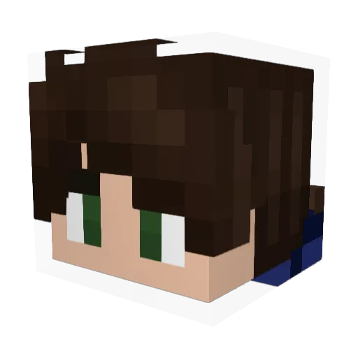 Tugdew Minecraft avatar head, 3D render