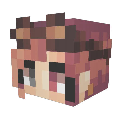 Tuggles Minecraft avatar head, 3D render