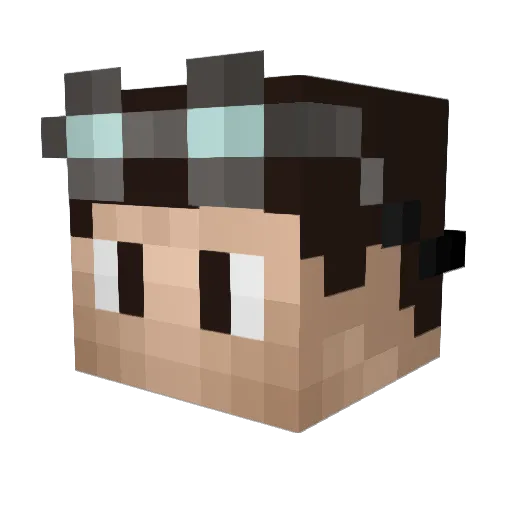 TuiVPN Minecraft avatar head, 3D render