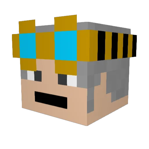 Tuinerolis Minecraft avatar head, 3D render